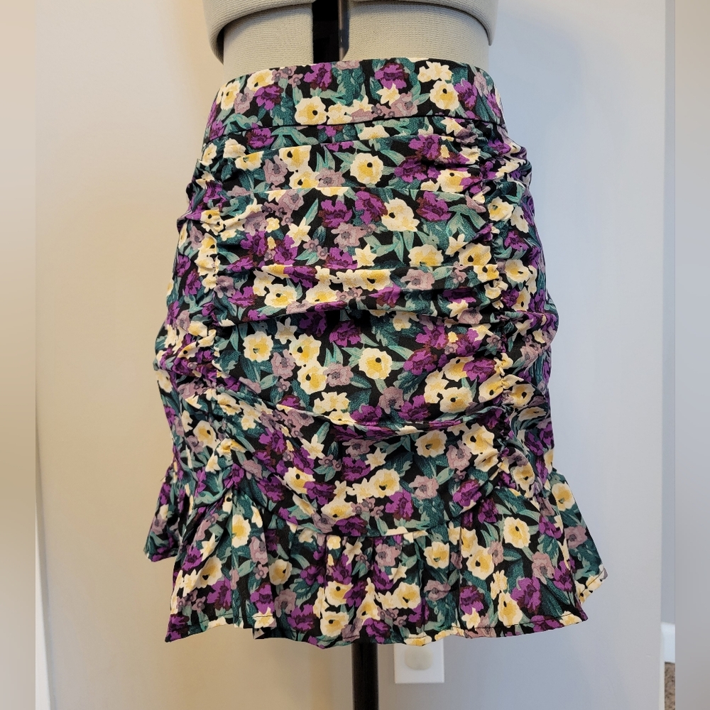 Floral Ruched Skirt